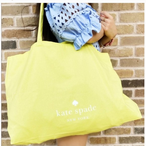 Kate Spade Yellow Cotton Canvas Tote - Picture 6 of 6